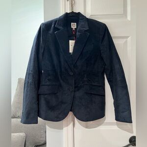 Anne Klein Blazer Blue Corduroy Lined Blazer